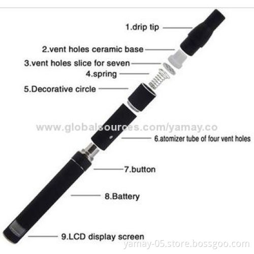 E cigarette Dry Herb Vaporizers AGO G5 with LCD screen show power and puffs